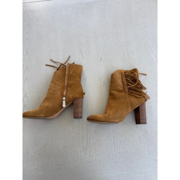 Charles David Boulder Boot Fringe Boho Western Suede Leather Coastal Cowgirl (A) - Picture 1 of 7